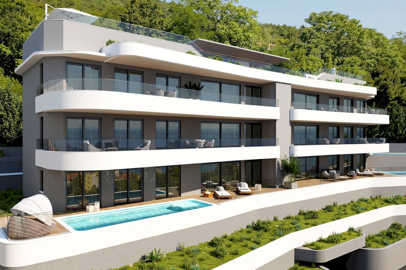 Luxury apartments with sea view in Opatija