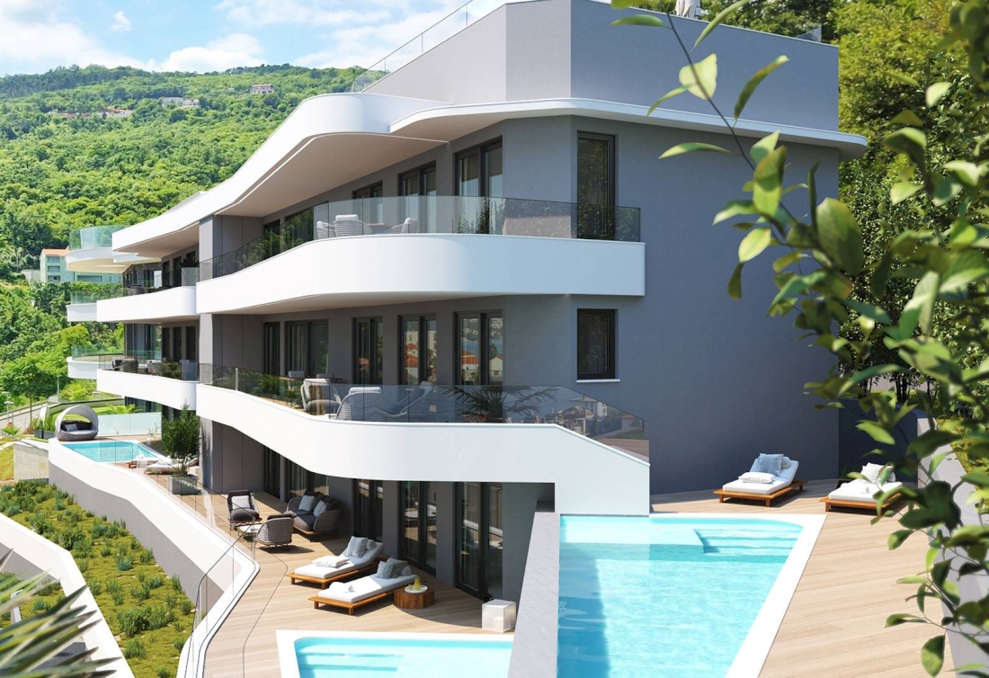 Moderne Wohnung mit privatem Pool zu verkaufen - Opatija